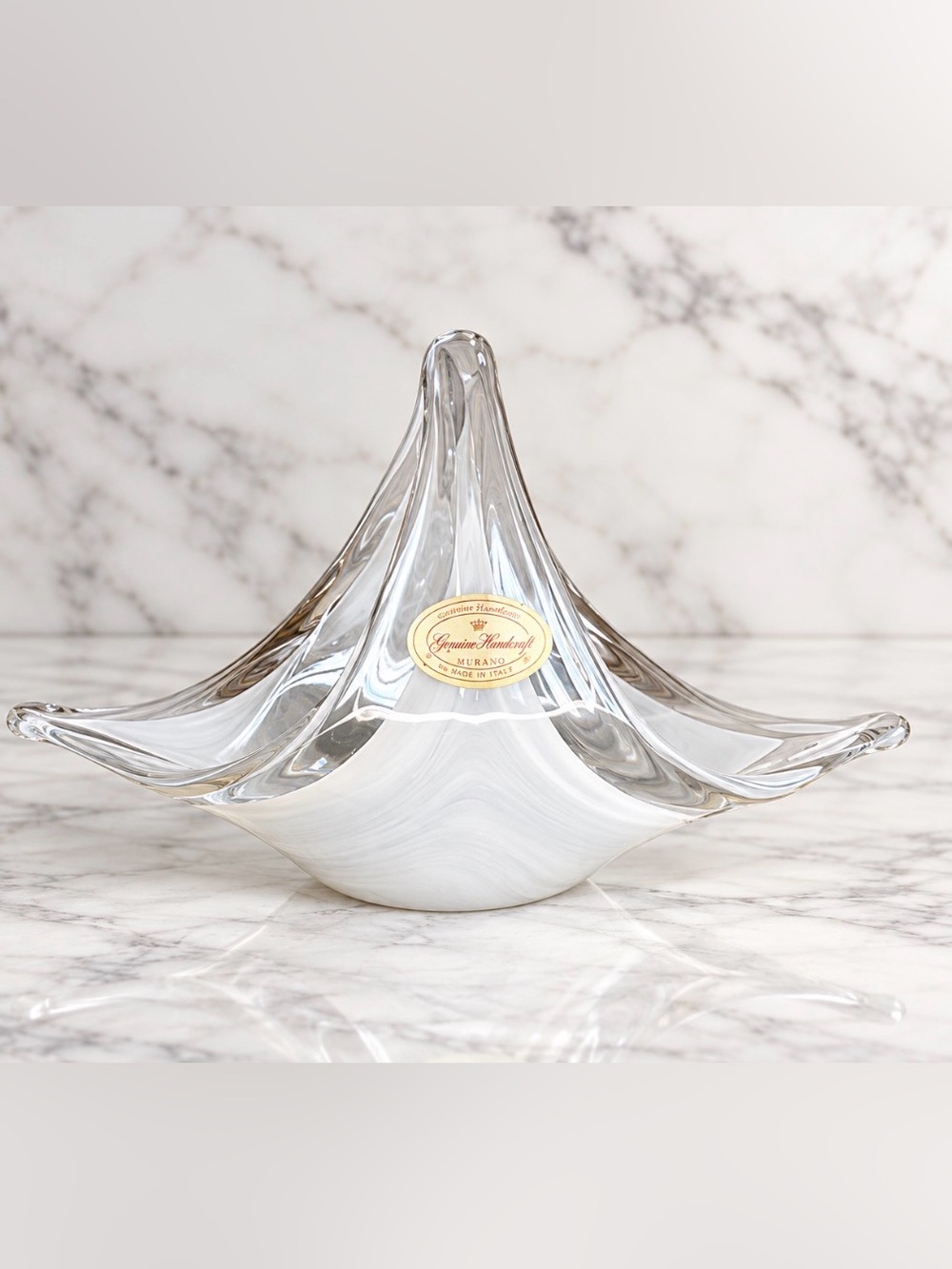 Murano hand blown Art Glass Basket/bowl